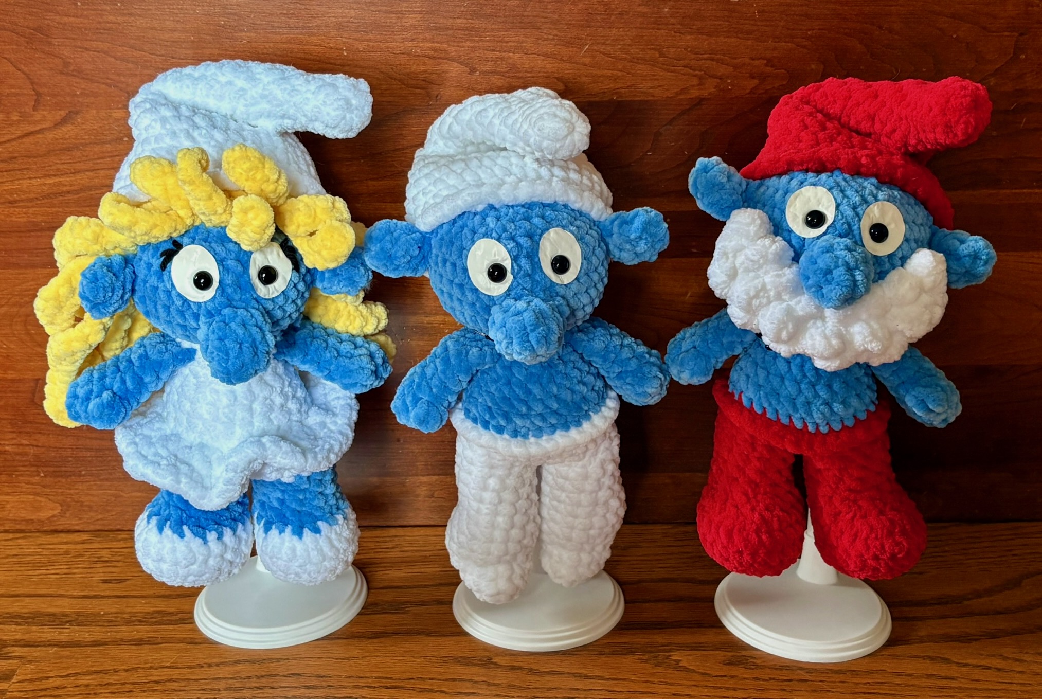 Crochet Smurfs Smurfette Smurf and Papa Smurf